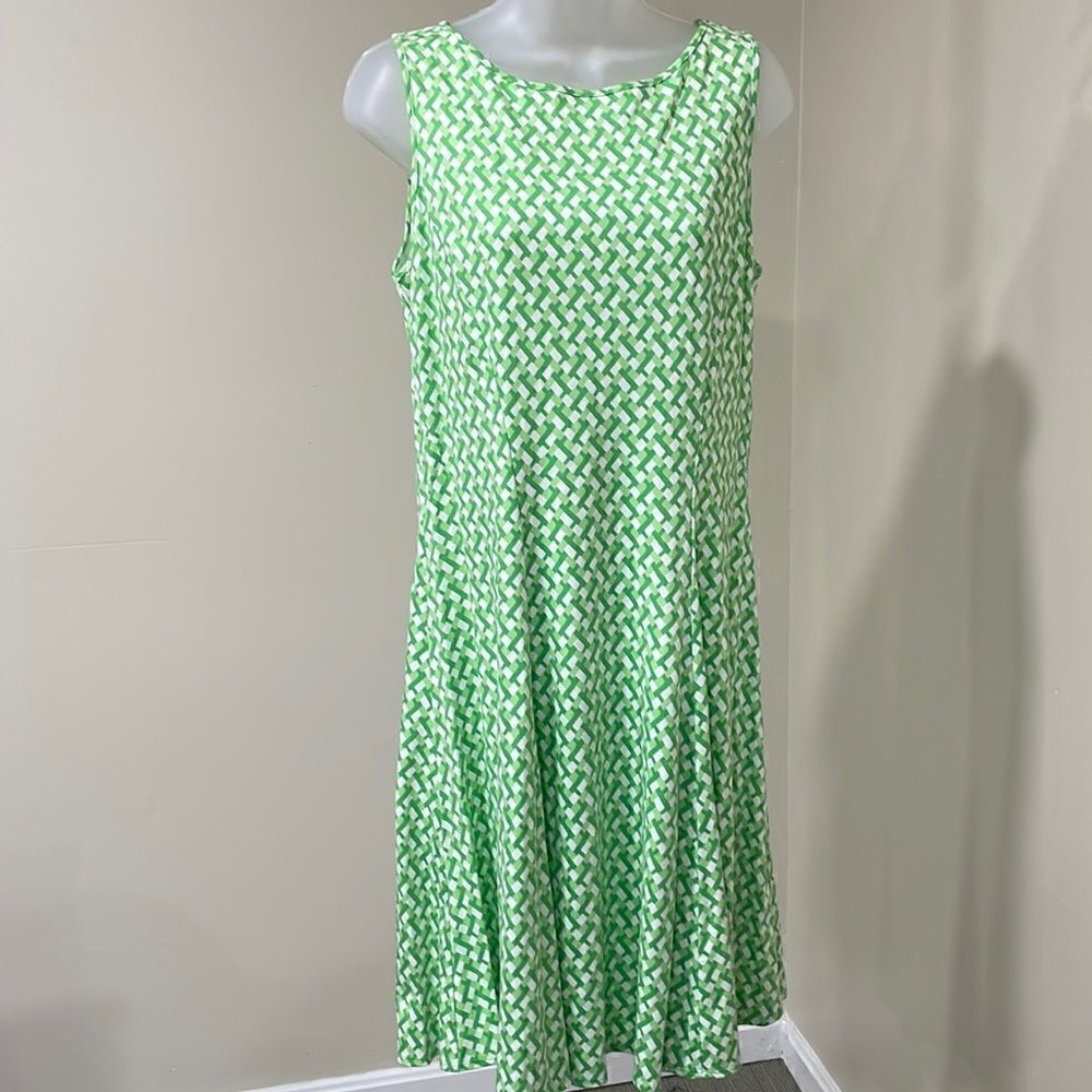 NWOT New York & Company Green and White Dress. Size L large 12/14